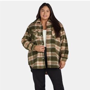 Terra and Sky brushed plaid shacket
